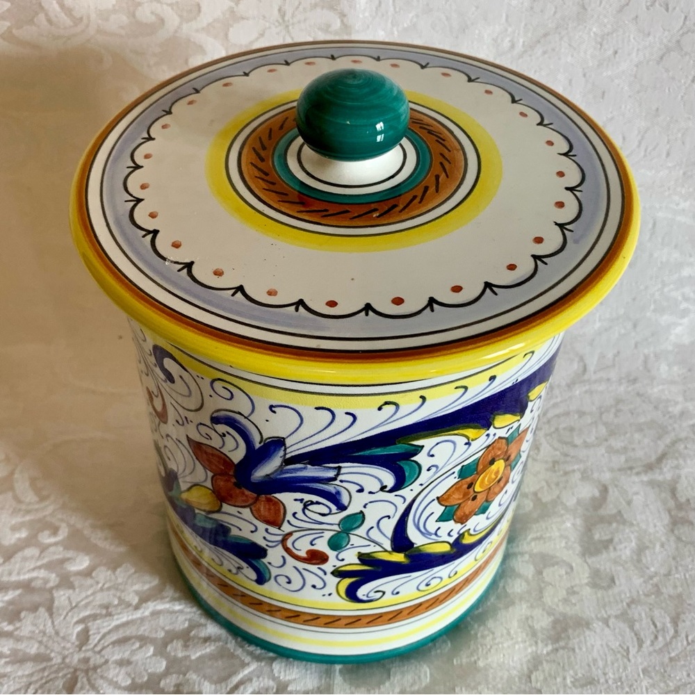 Deruta Italy Canister Approx 8 In x 6 In  Bonechi Imports Coffee Tea Flour
